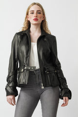 schwarze Damen Lederjacke