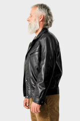 echter sportlicher kurzer leichter Herren Lederjacke aus Lammnappa, Farbe schwarz, Herren Blouson