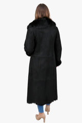 Ziegenfell Mantel Damen schwarz naturgewachsen