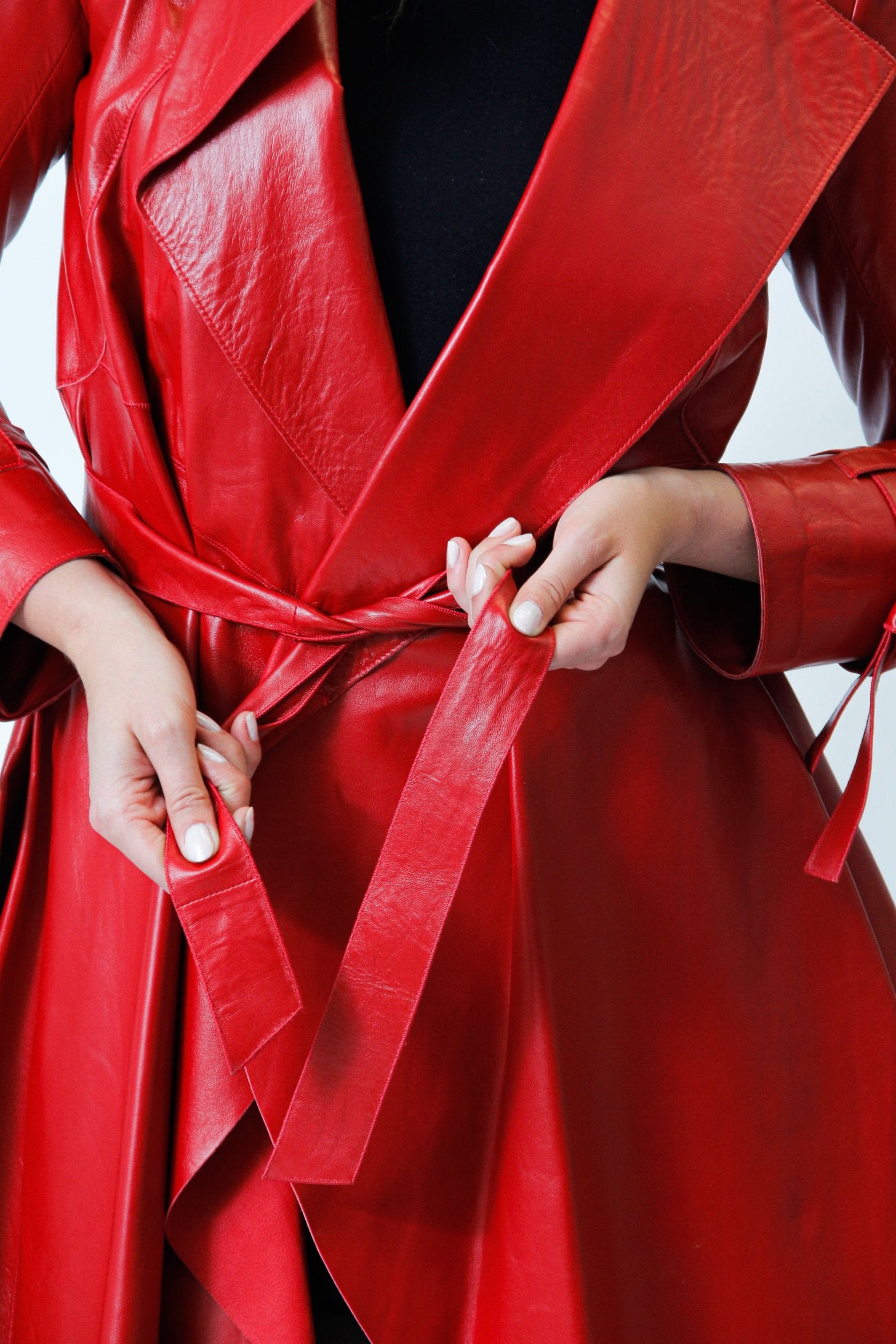 Damen Lederkurzmantel in rot – Leder Schmidt Online