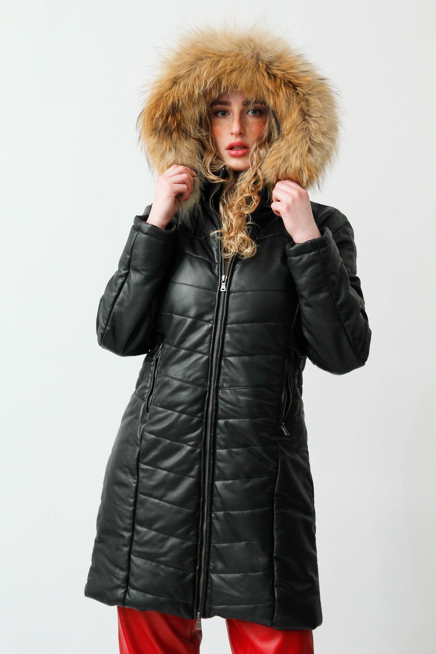 Gesteppter Damenlederparka mit Kapuze – Leder Schmidt Online