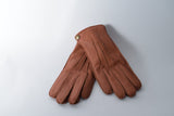 Herren Finger Hirschlederhandschuh in whisky mit Fleecefutter