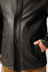 Herren Lammfelljacke  in Braun Nappalan