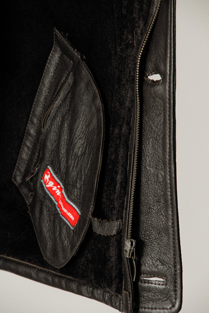 Längere Herren Winter Lammfelljacke in braun  nappalan glatte aussen