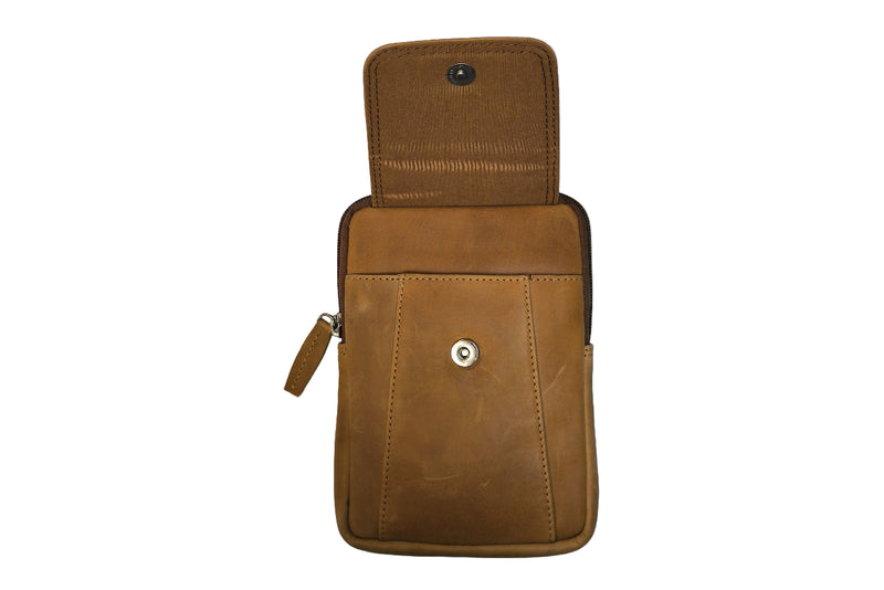 Kleine Mini Umhängetasche in cognac antik