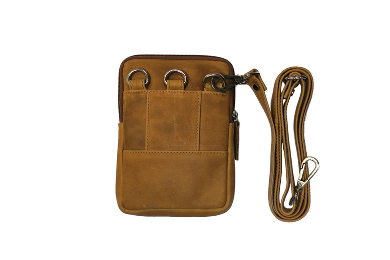 Kleine Mini Umhängetasche in cognac antik