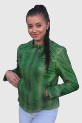 Damen Jacke kurz im Vintage-Look grün