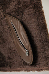 Kurze Christ Damen Lammfelljacke in braun nappiert tailliert zum 