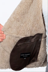 Kurze antik braune Herren Lammfelljacke