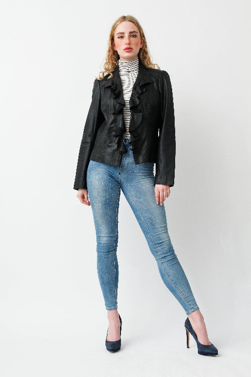 Kurze leichte Damen Lederjacke