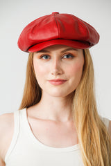 Rote Damen Ballonmütze