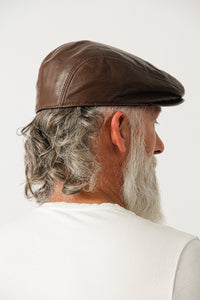 Herren Leder Schirmmütze/Schiebermütze