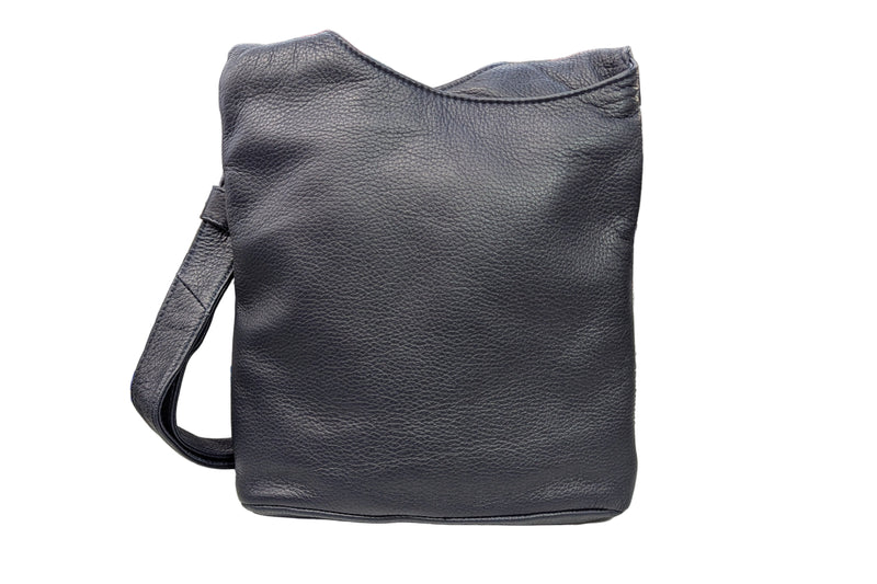 Schicke dunkelblaue Rindledertasche für Frauen