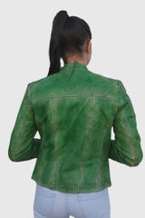 Damen Jacke kurz im Vintage-Look grün