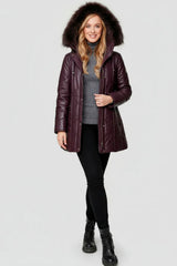 Hochwertiger Damen-Leder-Parka mit Kapuze