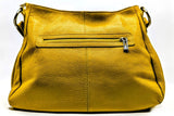 Gelbe Damen Ledertasche mit vielen Fächern