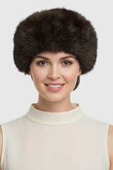 Kaninchen Mütze dunkelbraun Fellmütze