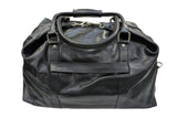 Variierbare Reisetasche aus echtem Leder in schwarz
