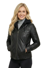 Sportlicher Hingucker für dir Damenwelt, Kurze echte Lammnappa Lederjacke Damen