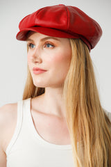 Rote Damen Ballonmütze