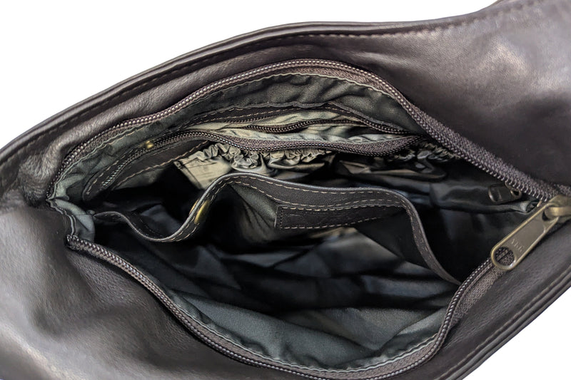 Damenledertasche für den Alltag aus Leder in dunkelbraun