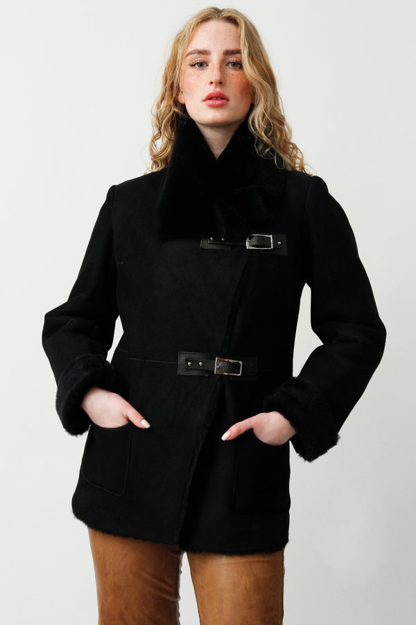 Moderne Damen Lammfelljacke