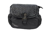 Geflochtene Ledertasche in schwarz vintage Optik