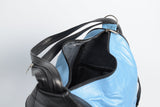 Damen Leder Rucksäcke aus Lammnappa in Hellblau schwarz 340 Gramm
