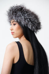 Damen Silberfuchs Stirnband