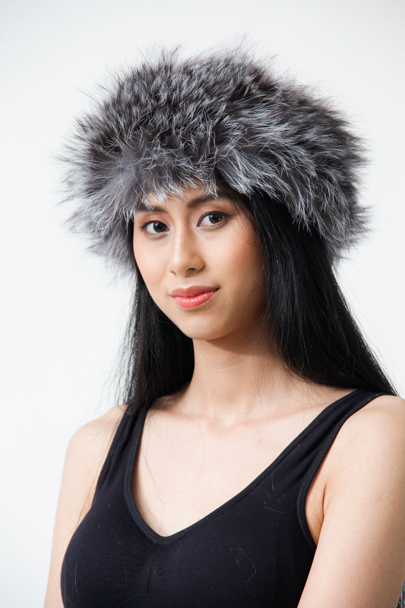 Damen Silberfuchs Stirnband