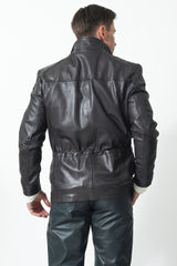 Zeitlose halblange Herren Lederjacke in Braun aus Lammnappa Leder Schmidt Online 