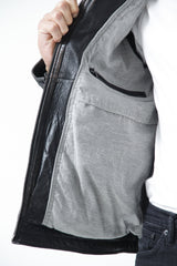 Herren Lederjacke im Bikerstyle robust in Neuseeland Lammnappa mit Bubble-Effekt