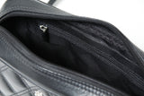 Kleine gesteppte weiche Damenledertasche in Rindnappa schwarz als Schultertasche