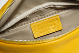 Gelbe echte Damen Bauchtasche aus Leder mit verstellbaren Riemen