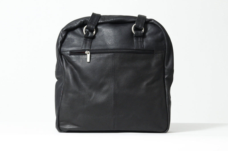 Großer Damen Leder Shopper aus Rindnappa schwarz