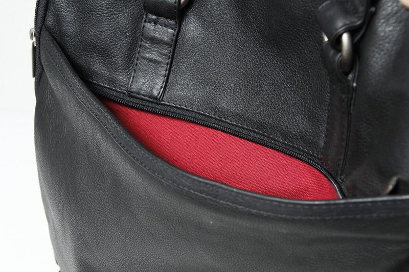Großer Damen Leder Shopper aus Rindnappa schwarz