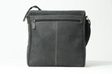 Herren Messenger Ledertasche aus Rindnappa in schwarz antik