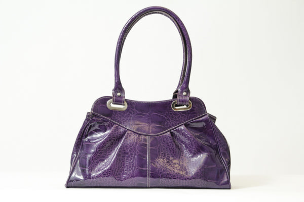 leichte Damen Leder Tragetasche in Lila aus Rindnappa