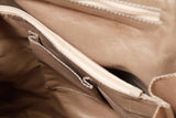 Rucksack aus Echt Leder in Rindnappa in Croco Optik Creme