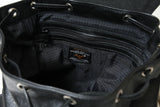 Herren Leder Rucksack aus Rindnappa schwarz mit vielen Taschen