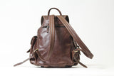 Herren Alltag Rucksack  aus Rindnappa Braun vintage mit vielen Taschen