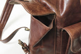 Herren Alltag Rucksack in Braun Vintage aus Rindsleder, viele Taschen 