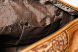 Damen Alltags Ledertasche aus Rindnappa mit Prägung in Braun