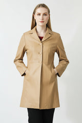 Damen Geh-Rock-aus weichem Lammnappa in der Farbe Honig 