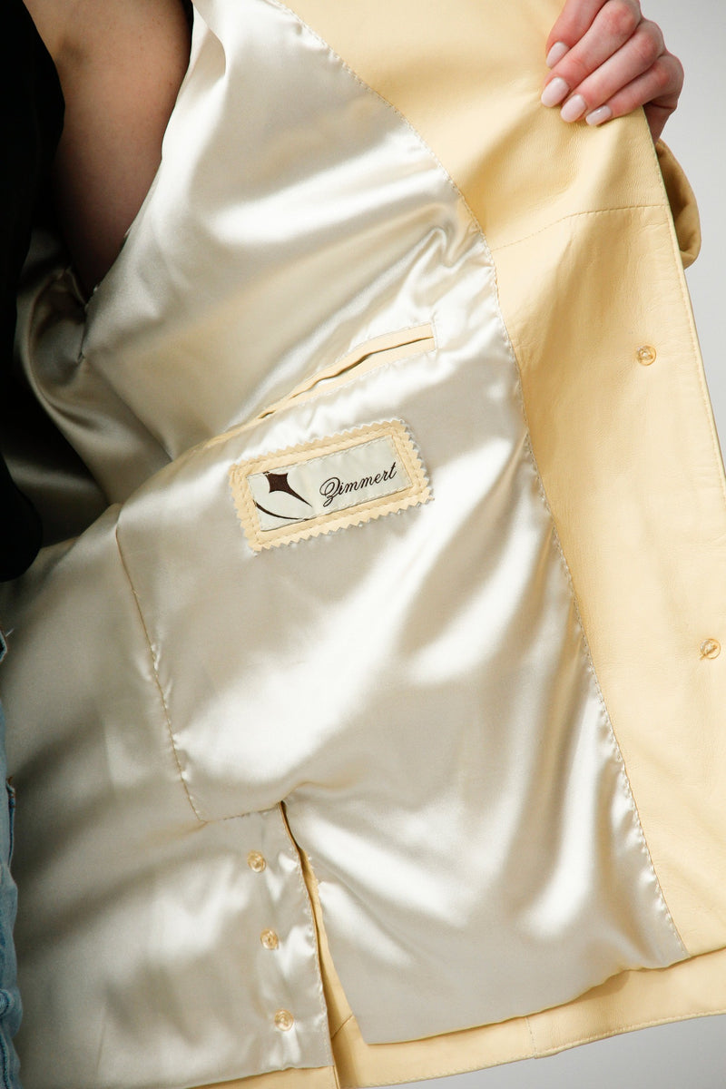 Super leichte sehr weiche Damen Lederjacke aus Lammnappa in Vanille