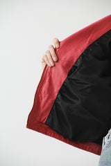 Moderne kurze Damen Lederjacke im Biker Style aus Lammnappa  rot