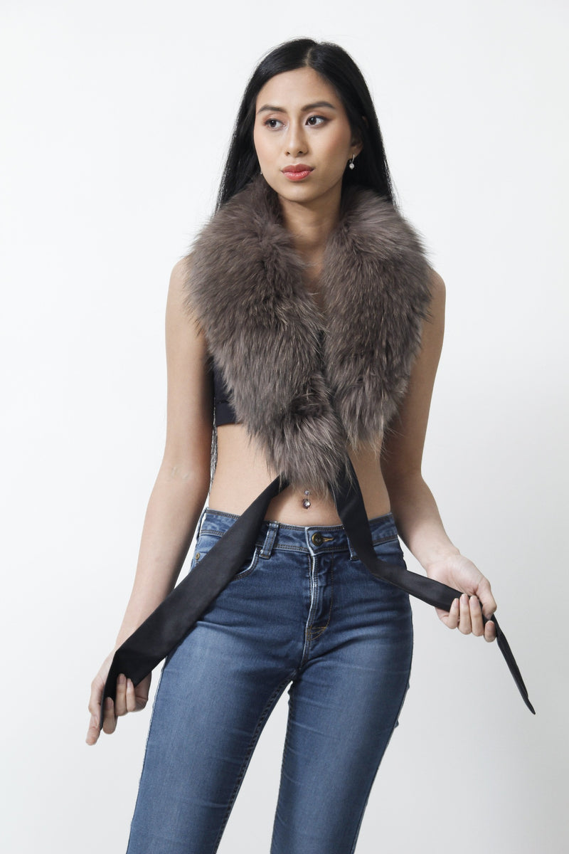 Brauner Damen Blaufuchskragen in groß, Leder Schmidt Online 