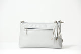 Klassische Damen-Leder-Schultertasche in Perla aus Rindnappa