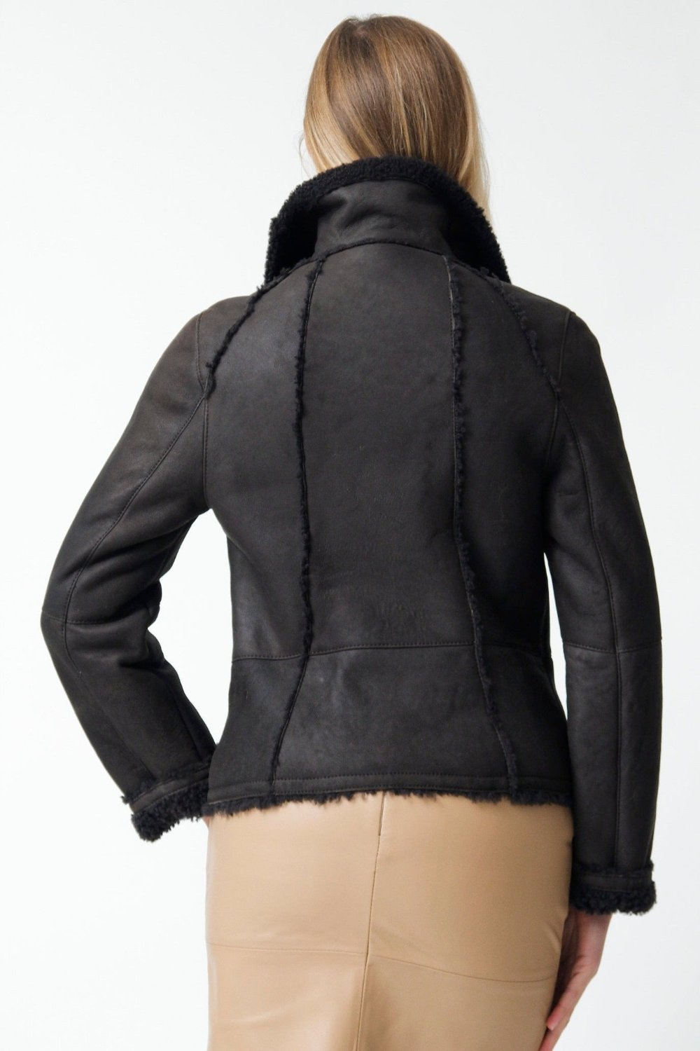 Lederjacke Curly Lammfelljacke Damen Kurze Damen-Lammfell-Jacke