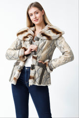 Kurze Damen Lammfelljacke mit Kapuze Berlin